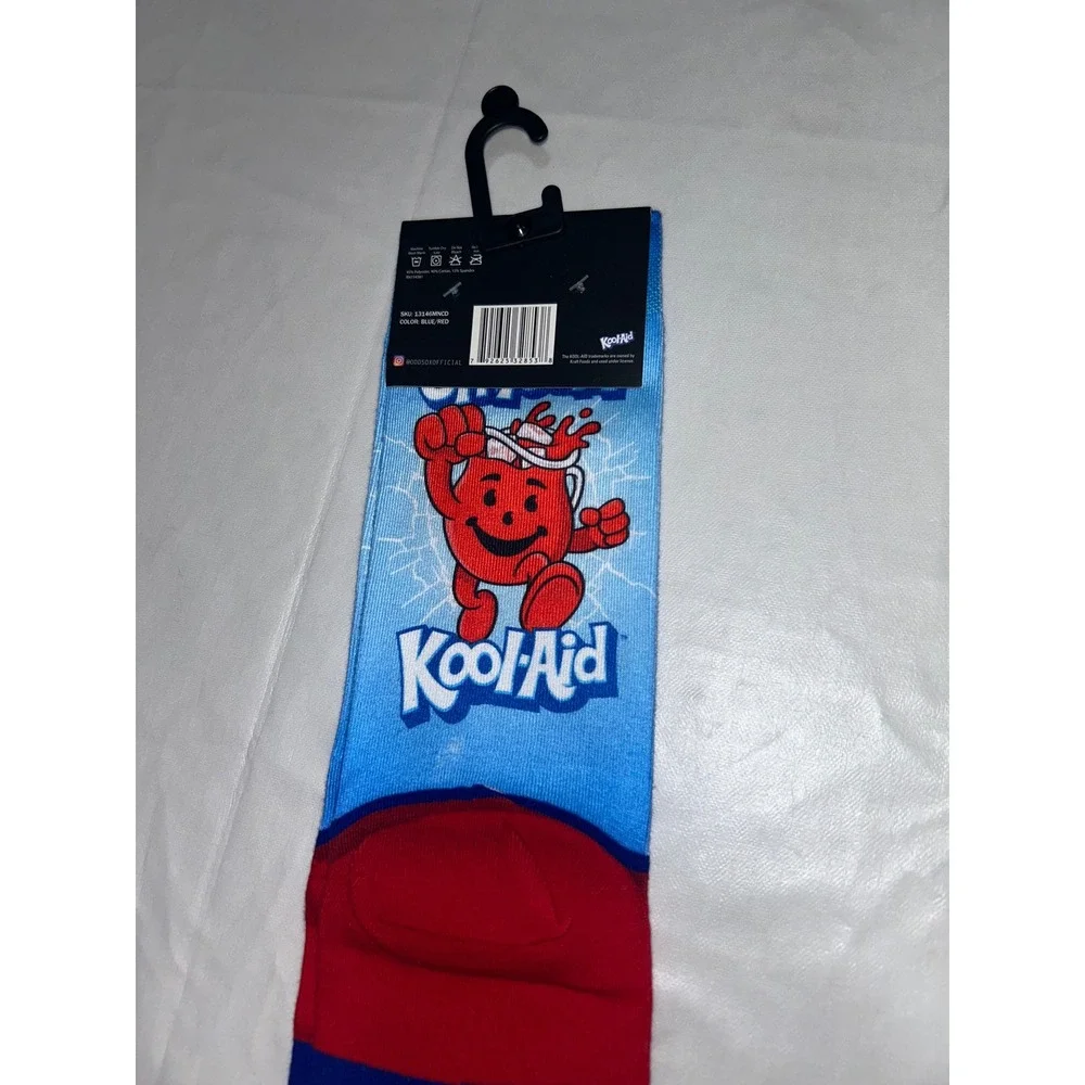 Odd Sox Kool-Aid Man Oh Yeah Crew Socks Blue Red Striped Mens‎ Size 8-12 New